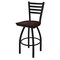 Holland Bar Stool Co 25" Swivel Counter Stool, Black Wrinkle, Dark Cherry Maple Seat 41025BWDCMpl - alternate 1